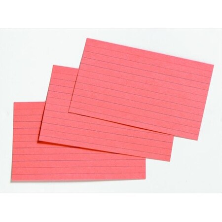 3 x 5 in. Heavyweight Ruled Index Card44; Salmon44; Pack - 100